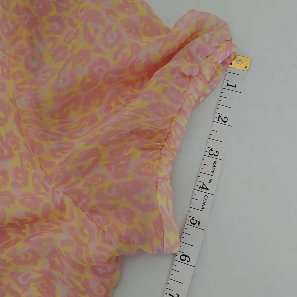 Betsey Johnson Dress‎ Size 14 Peach Call of the Wild Leopard Print Wrap FRO1W90 - Picture 6 of 13